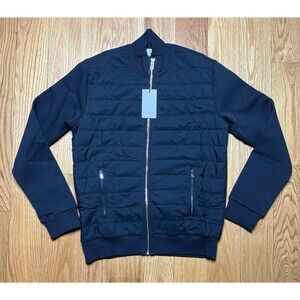 Reiss Hybrid Quilted Zip Through Jacket Coat Navy Felix Freddie Mens Size XS